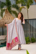 CLASSIC DOVE BANARASI SILK SUIT SET
