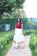ADITI - RED AND CREAM SOFT SILK SET