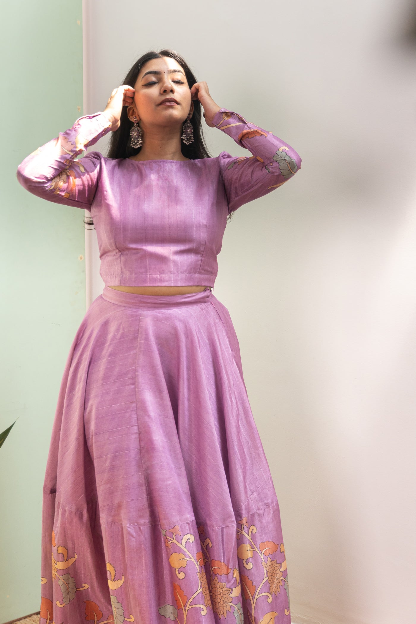 vanya purple dress Deep Purple Embroidered Velvet Long Shirt - Vanya | Velvet Muse | KV-59