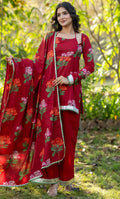 BRICK FLORAL SHORT KURTA SET