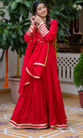 WAHEEDA RED ANARKALI SET