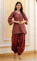 SEYRAN BROWN STRIPE CO-ORD SET