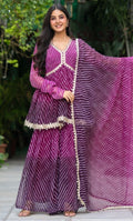 ALLIE PURPLE LEHERIYA SHARARA SET
