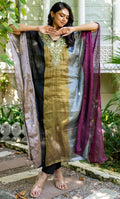 ZARIYA SHEEN BLACK KAFTAN SET