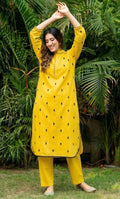 YELLOW PIKES SPADES COTTON KURTA SET