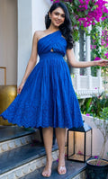 AZURE GALA SCHIFFLI DRESS