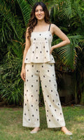 BOHO OFF WHITE EMBROIDERED CO-ORD SET