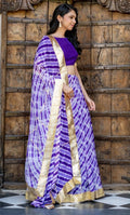 MARWAR PURPLE LEHERIYA LEHENGA SET
