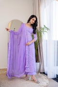 Syra Lavender Chikankari Anarkali Set