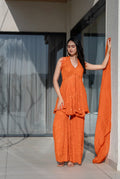 Orange Fringe Flare Sharara