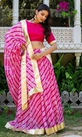 MARWAR PINK LEHERIYA LEHENGA SET