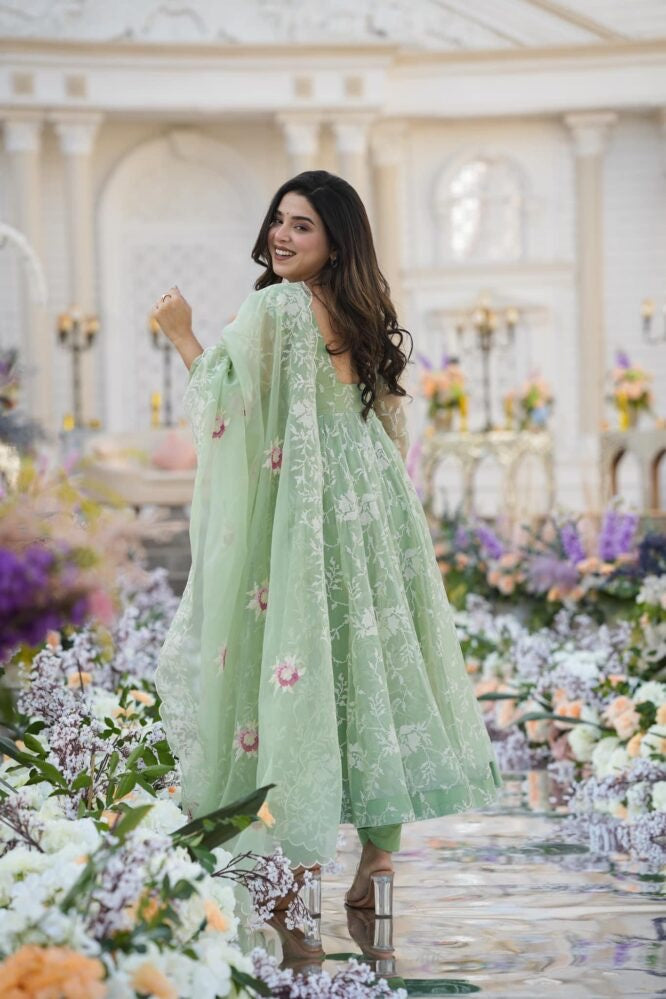 Embroidered Unstitched 3 Piece Organza Suit AG-SHEHRNAZ-Party Wear – Polawn