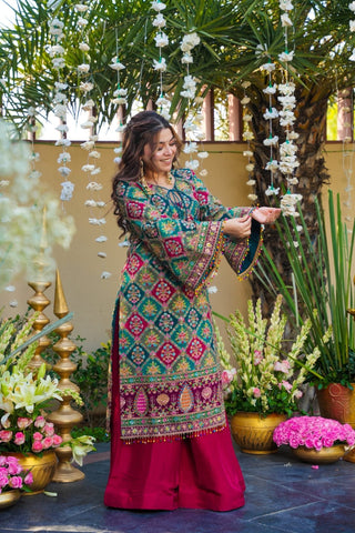 NAVRANGINI HEAVY EMBROIDERED KURTA SET