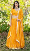 THANI YELLOW VISCOSE LEHENGA SET
