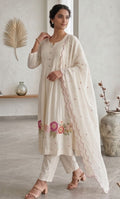 NOOR IVORY EMBROIDERED KURTA SET