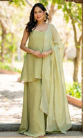 SABA MINT TISSUE SHARARA SET