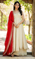 NAAZ IVORY TISSUE ANARKALI SET