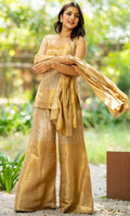 ELARA GOLDEN TISSUE SHARARA SET