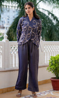 PURPLE SITARA TISSUE CO-ORD SET