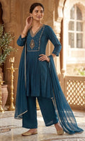 ROSHIKA BLUE ANARKALI SET