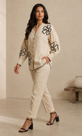 ECRU BLACK LINEN CO-ORD SET