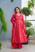 MISTARA RED FESTIVE WEAR ANARKALI SUIT SET