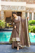 MOCHA ELEGANCE GEORGETTE SUIT SET