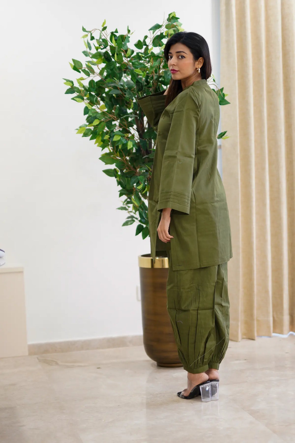 SHASHA OLIVE GREEN CO-ORD SET