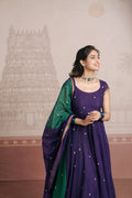 VIOLET ANARAKALI WITH DUPATTA