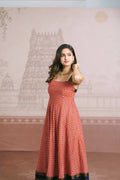 CORAL DOTS BORDER DRESS
