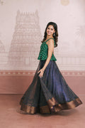 VIOLET ORGANZA SKIRT WITH GREEN TOP