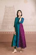 PEACOCK BLUE PANEL DRESS