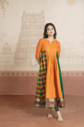 ORANGE PANEL BORDER DRESS