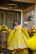 MEHWAR YELLOW WEDDING WEAR SUIT SET