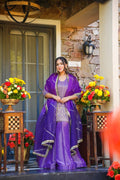 RAJVISHA PURPLE WEDDING WEAR SHARARA SET