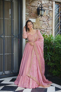 ROSEVEIL PINK LEHENGA SET