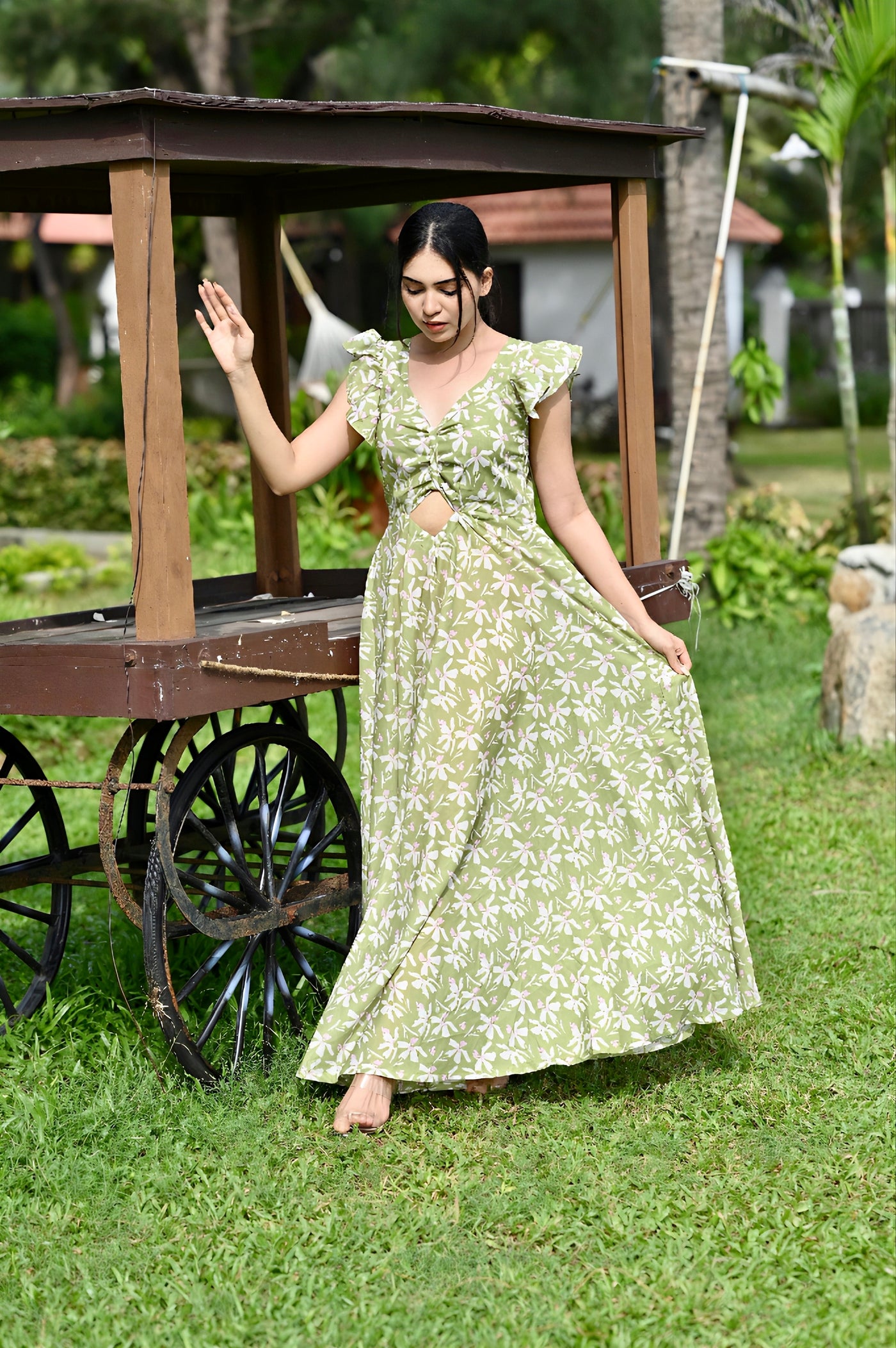 Amara Jade Green CutOut Dress Radheys Amara Jade Green CutOut Dress Radheys
