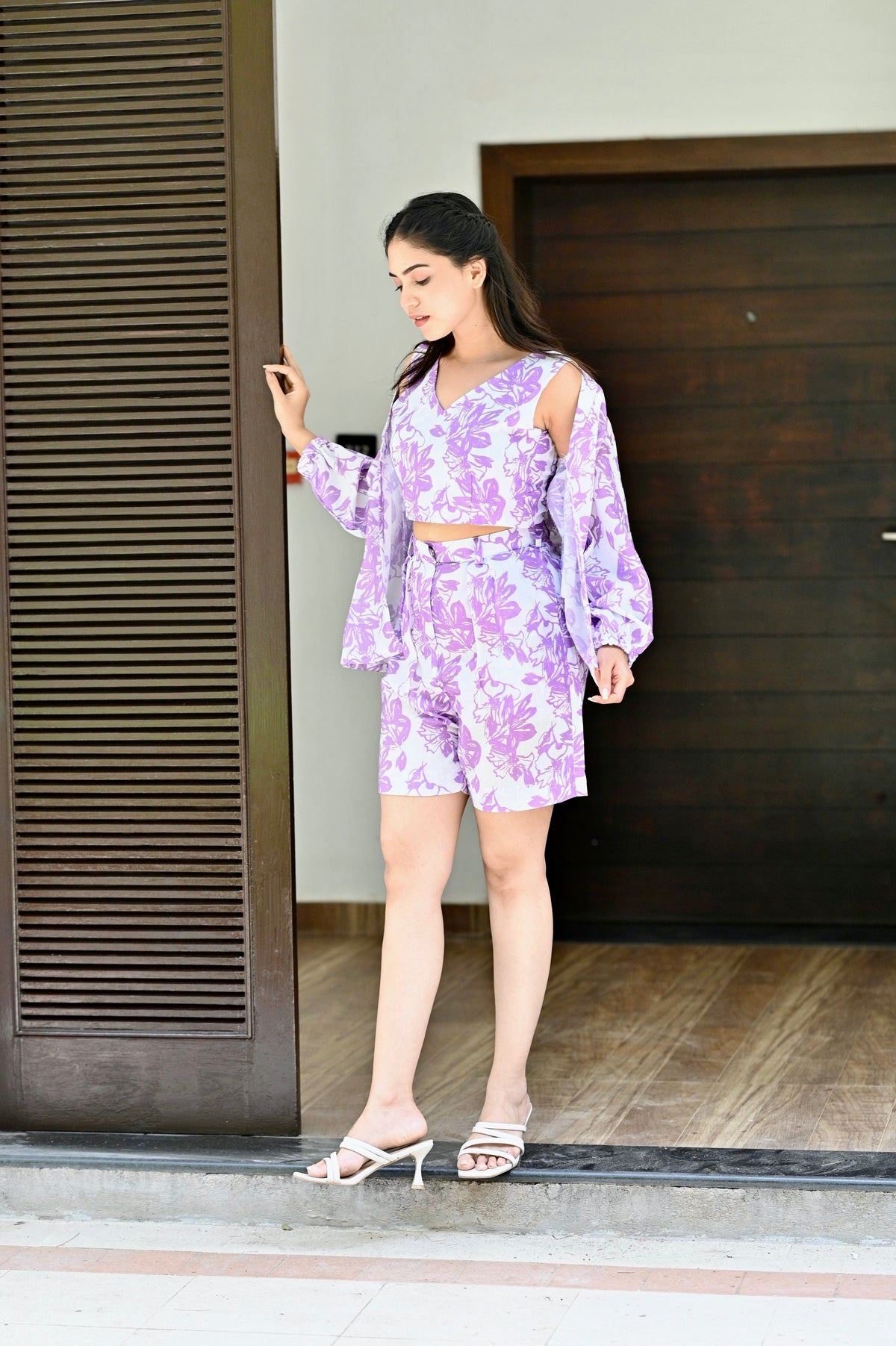 Ela Purple Floral Co-Ord Set
