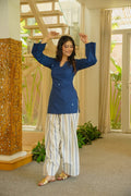 BINAYA BLUE EVIL EYE EMBROIDERED FARSHI SALWAR SET