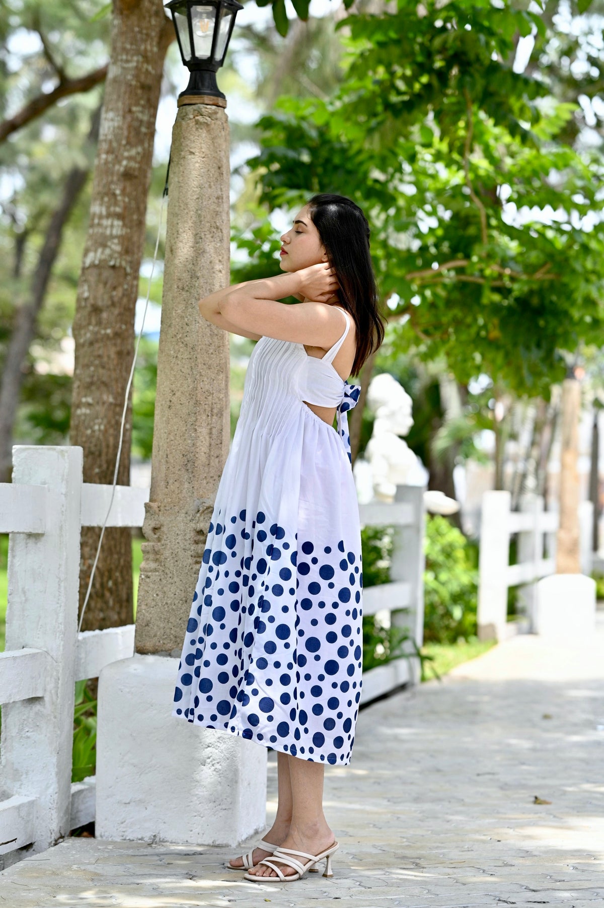 Tia Blue polka Midi Dress Radheys Tia Blue polka Midi Dress Radheys