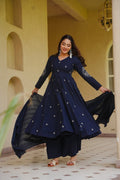 KYAIRA BLUE ANARKALI SUIT SET