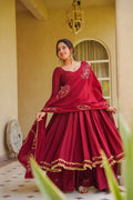 KAIRAANSHI MAROON ANARKALI SUIT SET