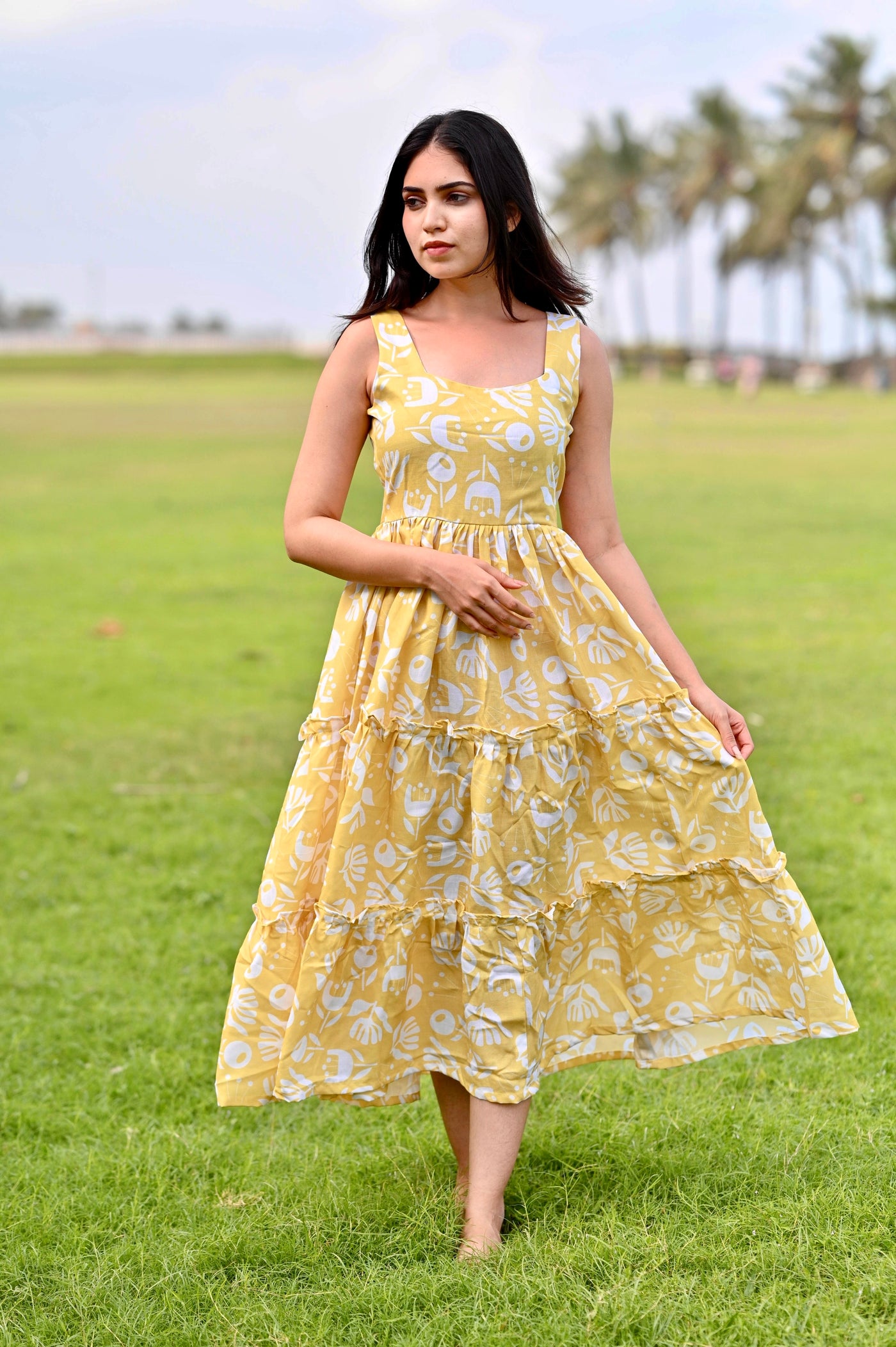 Amara Jade Green Cotton Frill Dress Radheys Amara Jade Green Cotton Frill Dress Radheys