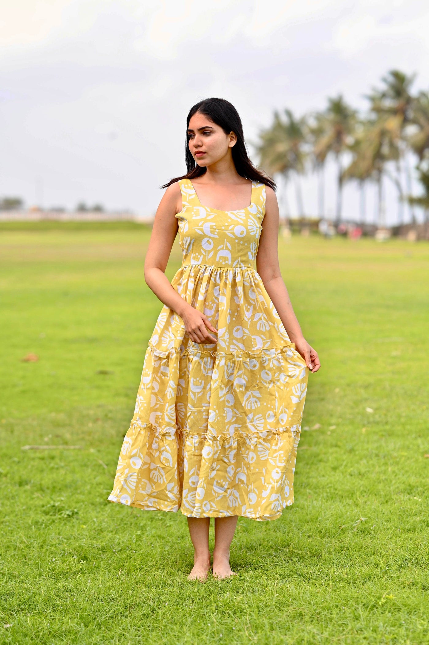 Amara Jade Green Cotton Frill Dress Radheys Amara Jade Green Cotton Frill Dress Radheys
