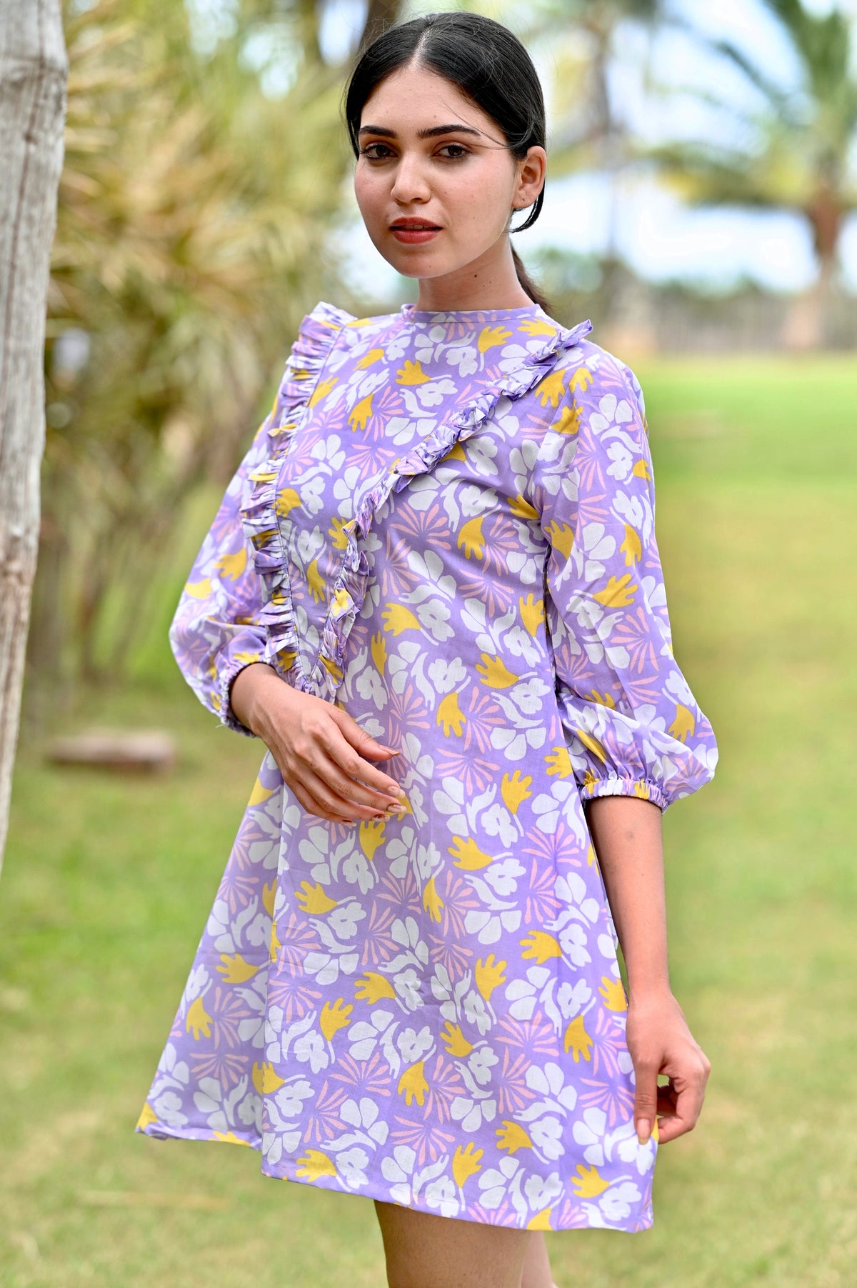 Lilac - Cotton Midi Dress