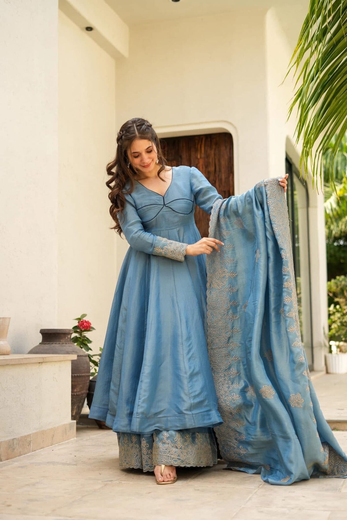 New Shivanya blue cosmos suit set