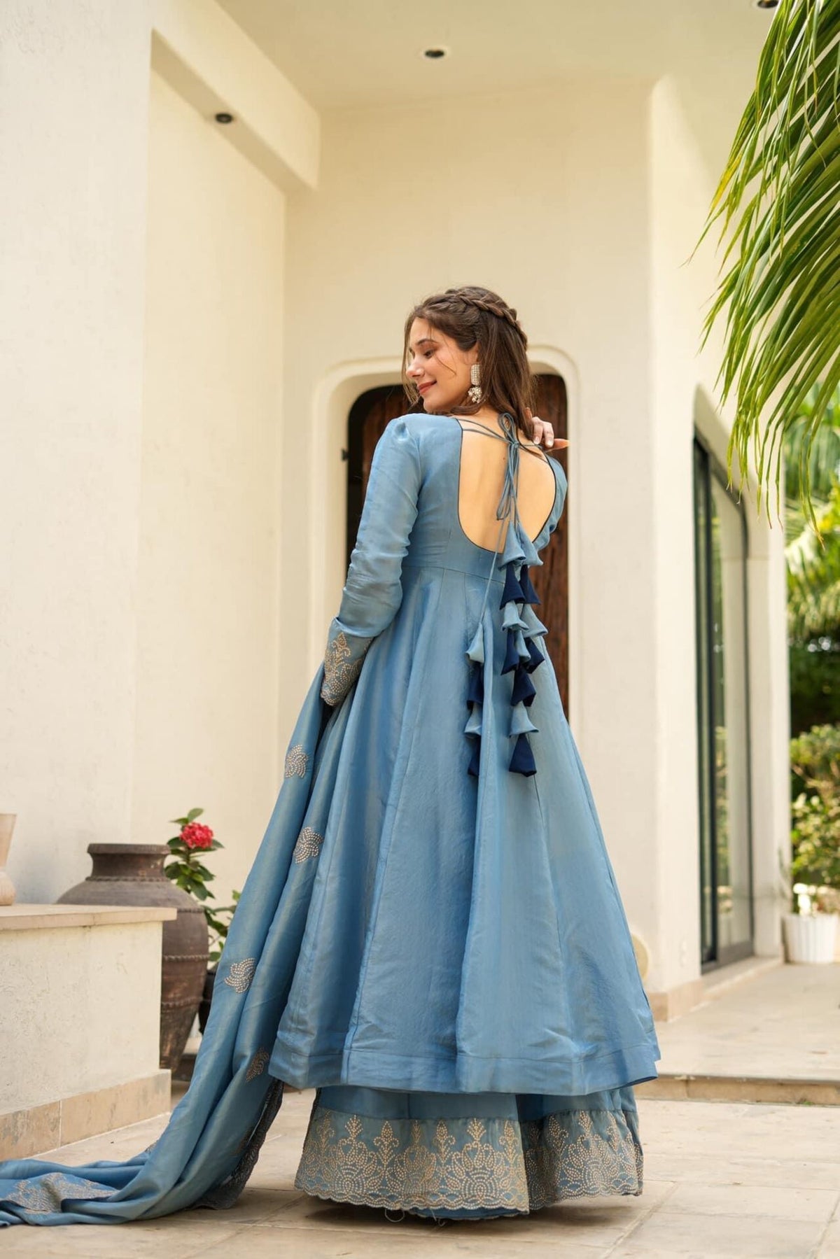 New Shivanya blue cosmos suit set