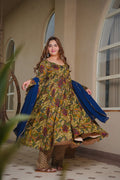 RIANIKA FLORAL COTTON ANARKALI SUIT SET