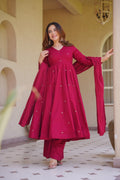 RITVARYA RED ANARKALI SUIT SET