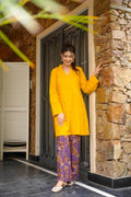 BARIN YELLOW COTTON KURTA SET